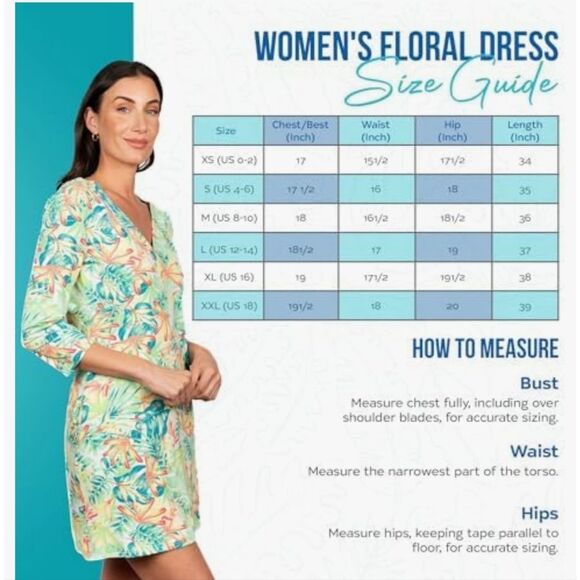 NWT Banana Boat UPF 50+ Women's V-Neck Printed Tank Dress UV Sun Protection Flor - Picture 7 of 11